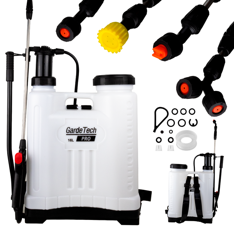 Opryskiwacz plecakowy GardeTech 11162PRO 16L kompresyjny opryskiwacz z lancą teleskopową