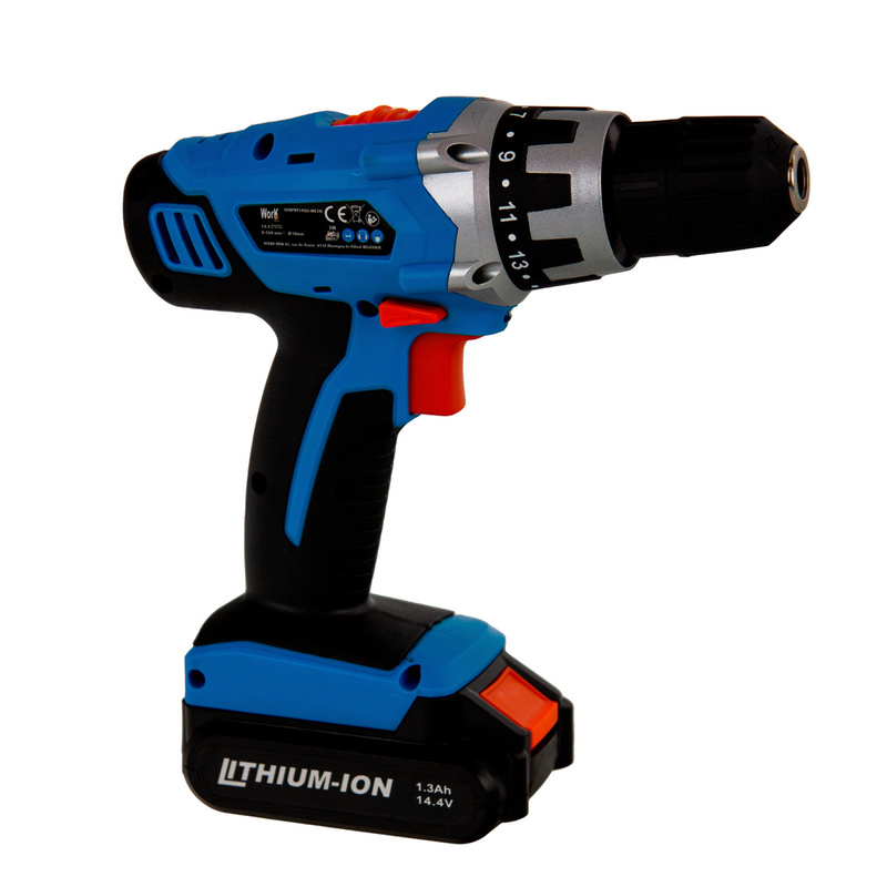 Wiertarka i wkrętarka WORK MEN WMPRT142LI-MC1H 2w1 akumulatorowa wiertarko-wkrętarka w zestawie z akcesoriami w aluminiowej skrzynce narzędziowej