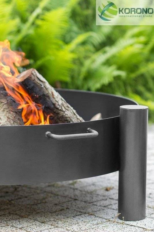 Grill na trójnogu Korono KOR101 plus KOR320 50cm/60cm z rusztem ze stali czarnej oraz palenisko ogrodowe