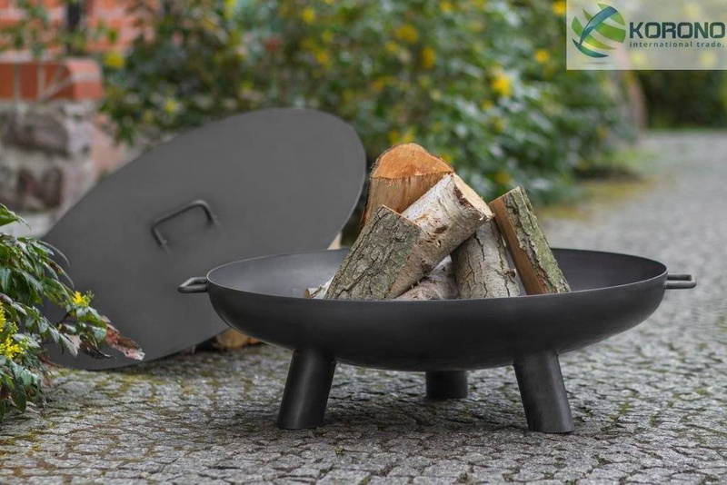 Palenisko ogrodowe Korono KOR301 plus KOR650 60cm z pokrywą idealne palenisko do ogrodu pozwoli na bezpieczne użytkowanie ogniska
