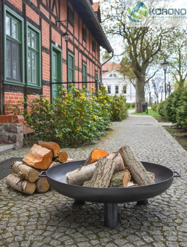 Grill na trójnogu Korono KOR102/302 60cm/70cm z rusztem ze stali czarnej oraz palenisko ogrodowe