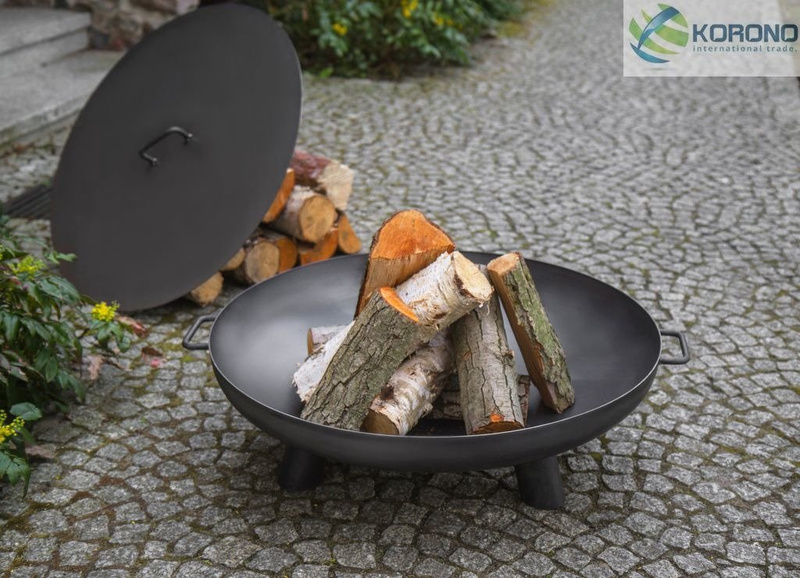 Palenisko ogrodowe Korono KOR403 80cm z pokrywą idealne palenisko do ogrodu pozwoli na bezpieczne użytkowanie ogniska