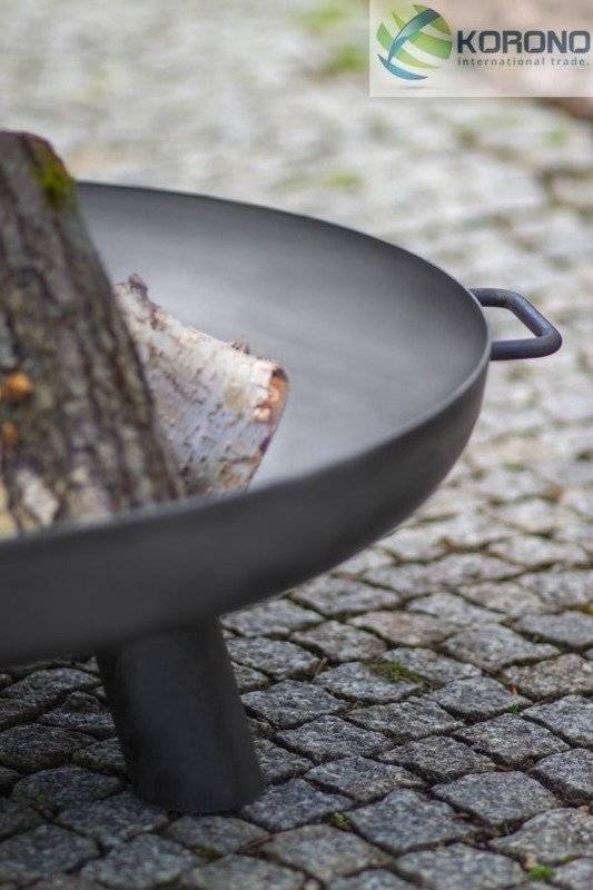 Grill na trójnogu Korono KOR101 plus KOR301 50cm/60cm z rusztem ze stali czarnej oraz palenisko ogrodowe