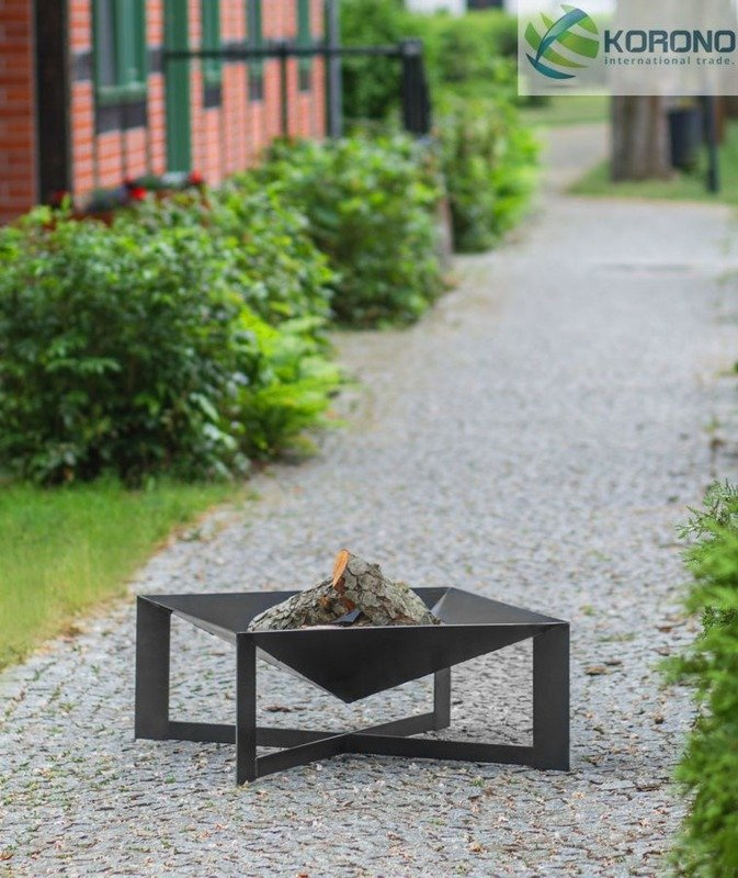 Palenisko ogrodowe Korono KOR330 70x70cm ze stali czarnej idealne palenisko do ogrodu pozwoli na bezpieczne użytkowanie ogniska