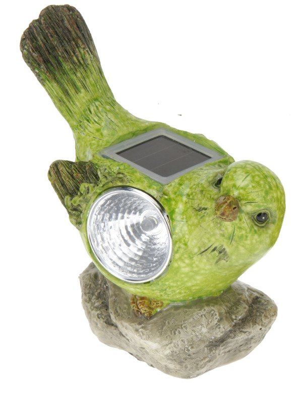 Lampa solarna ptak figurka kamienna Wzór III