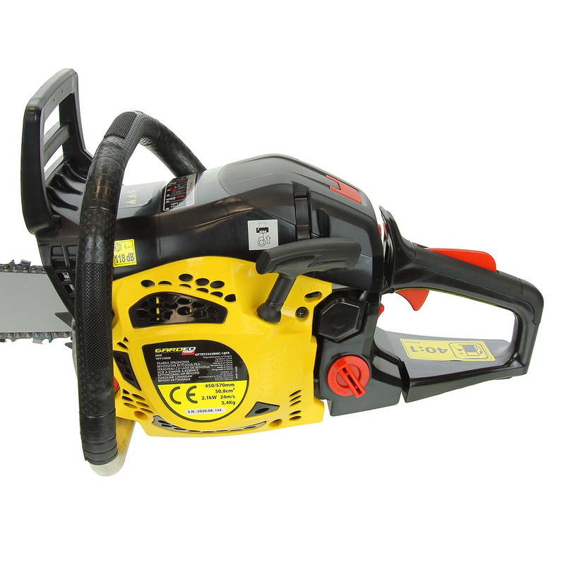 Piła spalinowa GardeoPro GPTRT5245BMC-18FR 2,1kW 50cm3 łańcuchowa pilarka z systemem antywibracyjnym i automatycznym smarowaniem 5 lat gwarancji
