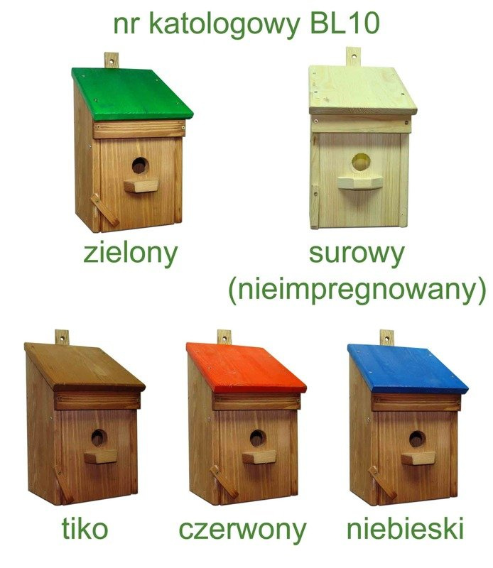 Budka lęgowa Drew-Handel BL10Z/D Zielony karmnik dla ptaków wykonany z drewna iglastego odpornego na warunki atmosferyczne