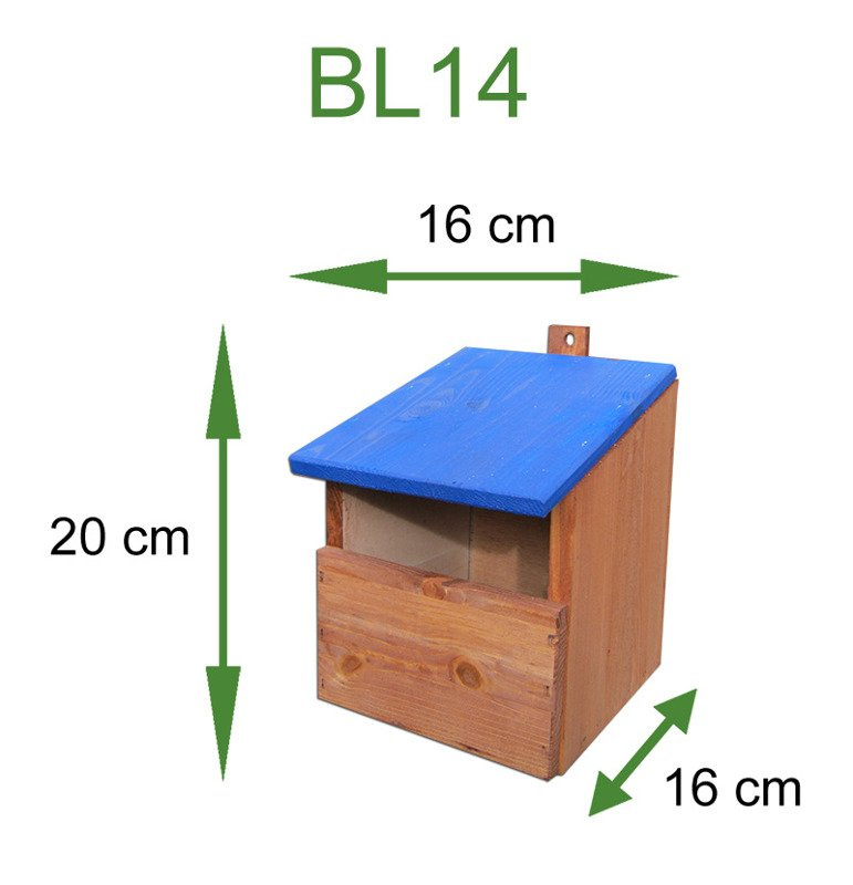Budka lęgowa Drew-Handel BL14Z/D Zielony półotwarty karmnik dla ptaków wykonany z drewna iglastego odpornego na warunki atmosferyczne
