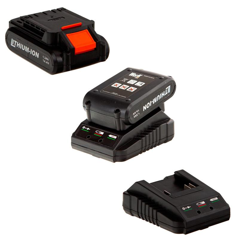 Wiertarka i wkrętarka WORK MEN WMPRT142LI-MC1H 2w1 akumulatorowa wiertarko-wkrętarka w zestawie z akcesoriami w aluminiowej skrzynce narzędziowej