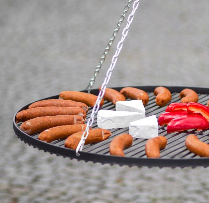 Grill na trójnogu Korono 180/125 180cm/50cm z rusztem ze stali nierdzewnej i kołowrotkiem