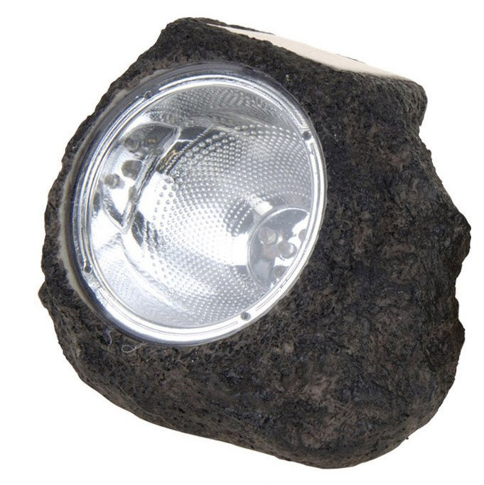 Lampa solarna ProGarden DT42500203 kamień 14x12cm czarna lampa zapala się automatycznie po zapadnięciu zmroku