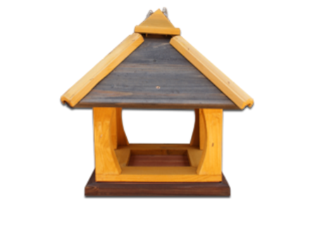 Karmnik dla ptaków Drew-Handel K35S 30cm Szary czterospadowy karmnik wykonany z drewna iglastego odpornego na warunki atmosferyczne