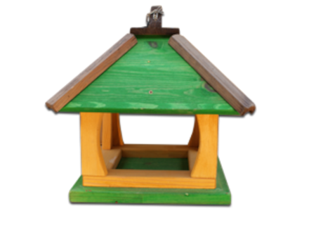 Karmnik dla ptaków Drew-Handel K35Z 30cm Zielony czterospadowy karmnik wykonany z drewna iglastego odpornego na warunki atmosferyczne
