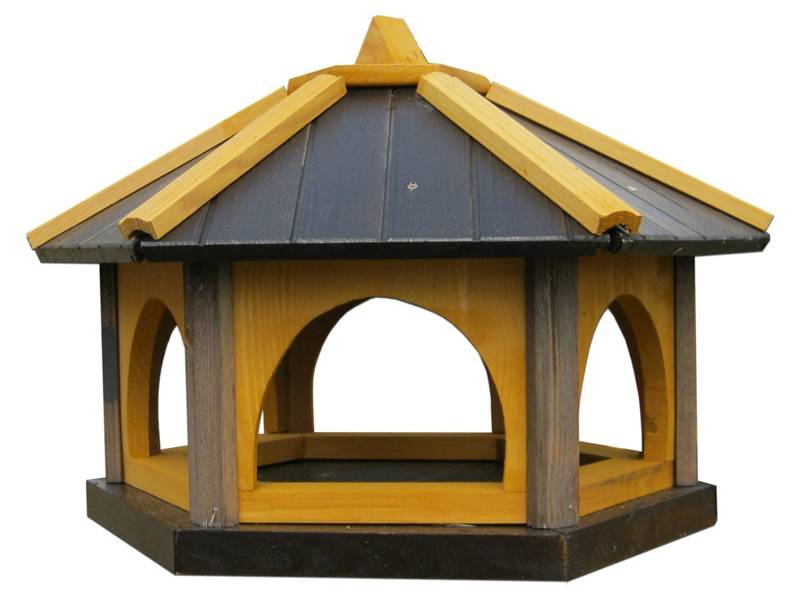 Karmnik dla ptaków Drew-Handel K50S/D 50cm Szary karmnik wykonany z drewna iglastego odpornego na warunki atmosferyczne