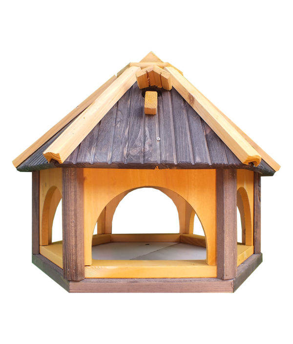 Karmnik dla ptaków z budką lęgową Drew-Handel KL60T 62cm Tik z drewna iglastego odpornego na warunki atmosferyczne