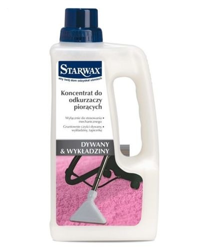Koncentrat do odkurzaczy piorących STARWAX 43020 1L profesjonalne czyszczenie gruntownie czyści i odświeża dywany wykładziny tapicerkę