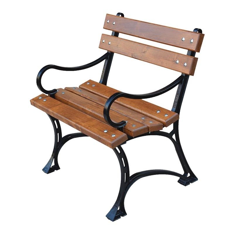 Krzesło ogrodowe Fiemar FIEM-16-FZP-65 65cm królewskie żeliwne z oparciem drewno olchowe lakierowane