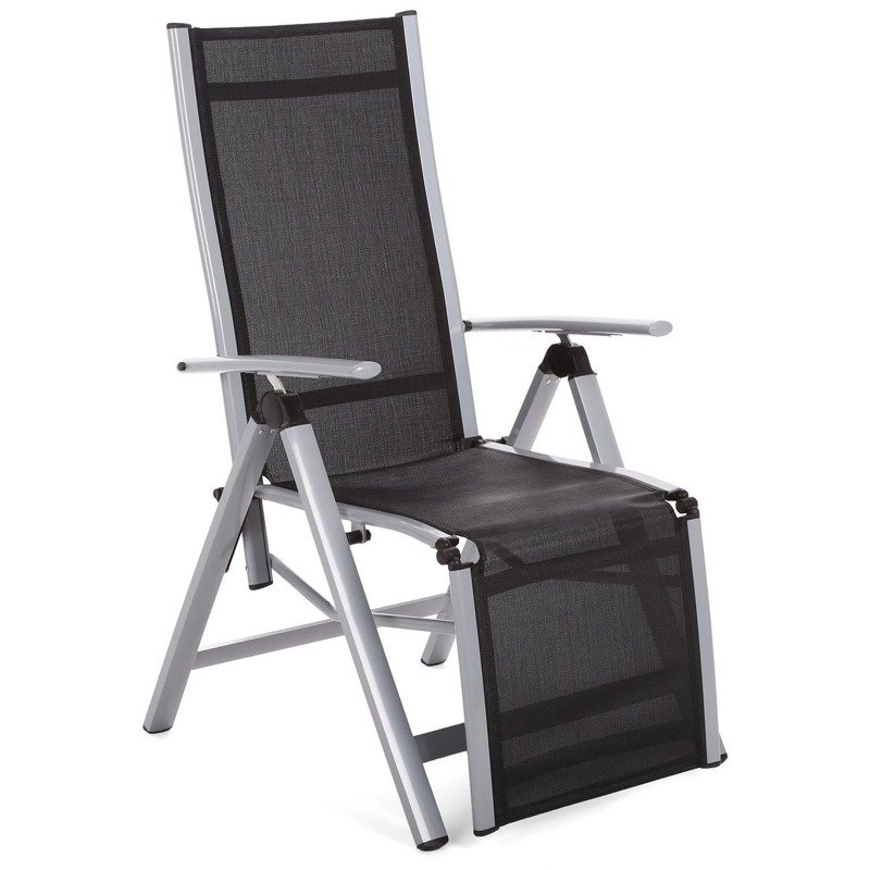 Krzesło ogrodowe Ibiza Relax 874945 czarne aluminiowe