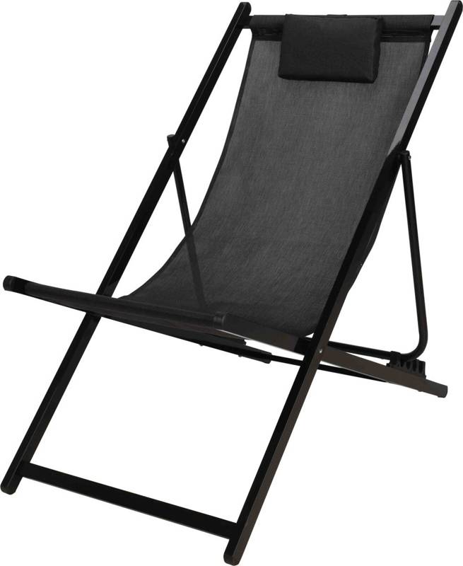 Krzesło ogrodowe ProGarden FD4100180 101x61x91cm czarny leżak składane siedzisko idealnie sprawdzi się w ogrodzie i na działce