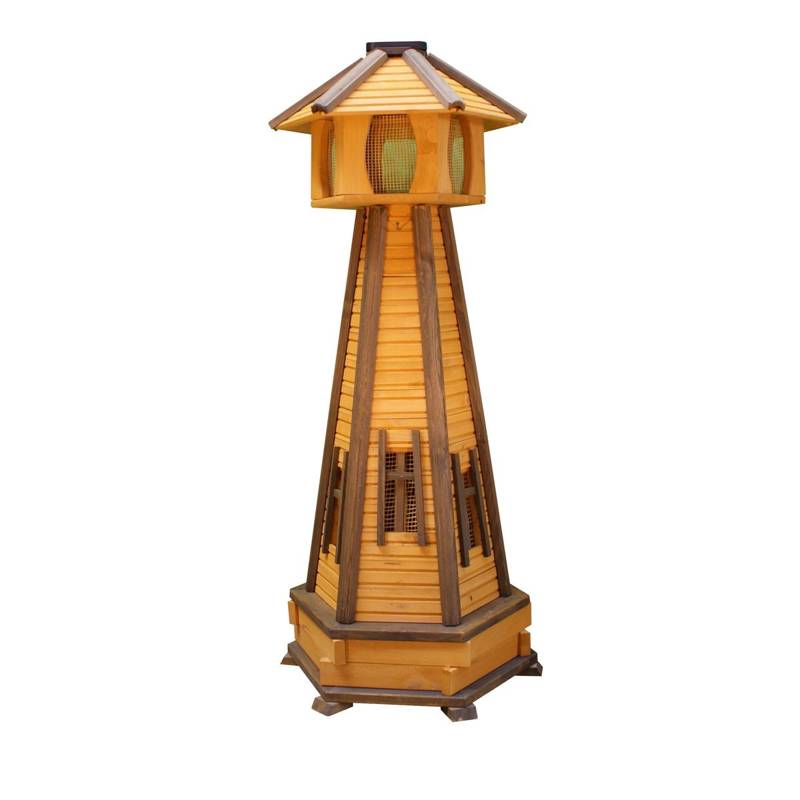Latarnia ogrodowa Drew-Handel LA72 latarnia z oświetleniem wykonana z drewna iglastego pokrytego impregnatem odpornym na warunki atmosferyczne 