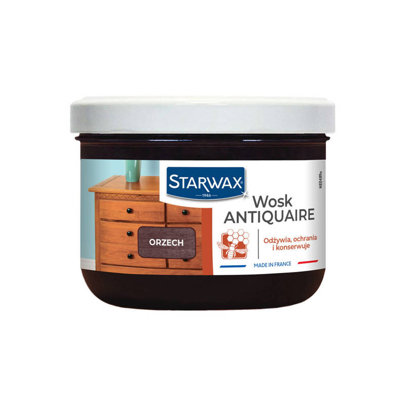 Wosk w paście orzech STARWAX 43093 375ML wosk do wykańczania pod kolor bejcy i pielęgnacji mebli boazerii parkietów